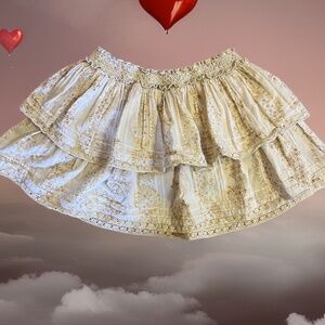 Little girls Live Shack Fancy CottageCore floral Tierred embroidered skirt